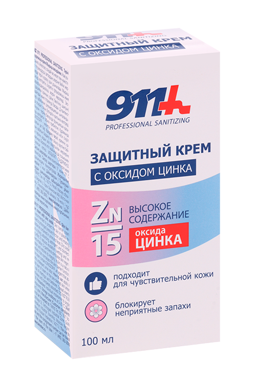 

Крем 911 Professional sanitizing защитный с оксидом цинка д/кожи, 100 мл