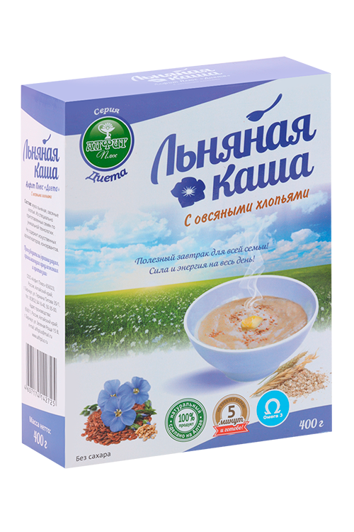 

Каша Алфит Плюс Диета льняная с овсяными хлопьями, 400 г