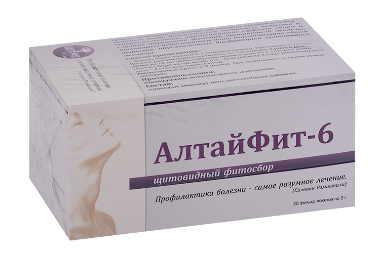 

Фитосбор Алфит Плюс Алтайфит-6 д/щитовидной железы, 2 г, 20 шт, фильтр-пакет