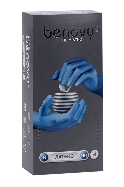 

Перчатки BENOVY Top Glove повыш прочн смотр/латекс/нестер/неопудр р S, 25 шт, пара