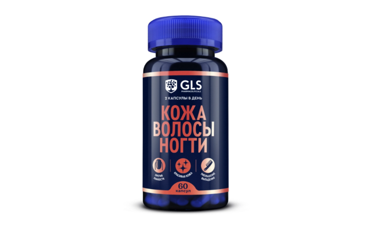 

Кожа Волосы Ногти GLS, 400 мг, 60 шт, капсулы