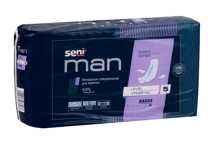 

Вкладыши специальные Сени Мэн Супер Уровень 5 д/мужчин, 15 шт