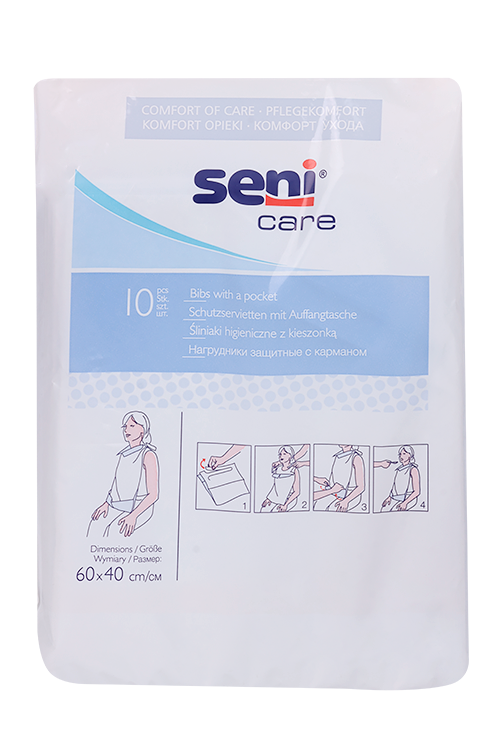 

Нагрудник Seni Care защитный с карманом, 10 шт
