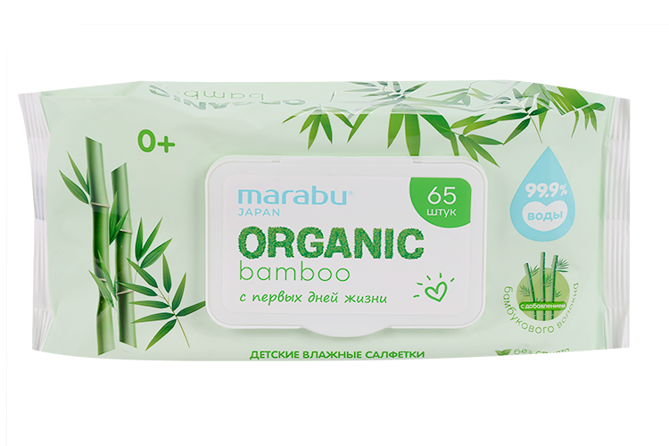 

Салфетки влажн Marabu Organic Bamboo дет, 65 шт, (WT136)