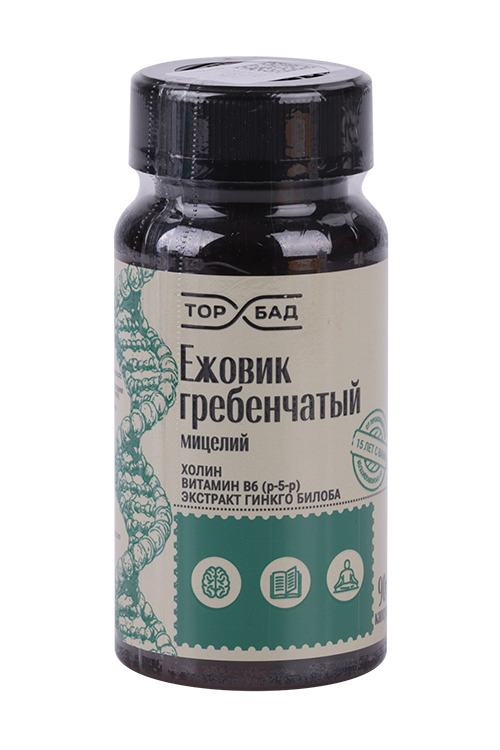 

Ежовик гребенчатый с холином+В6 р-5-р экстрактом гинкго билоба Торбад, 90 шт, капсулы