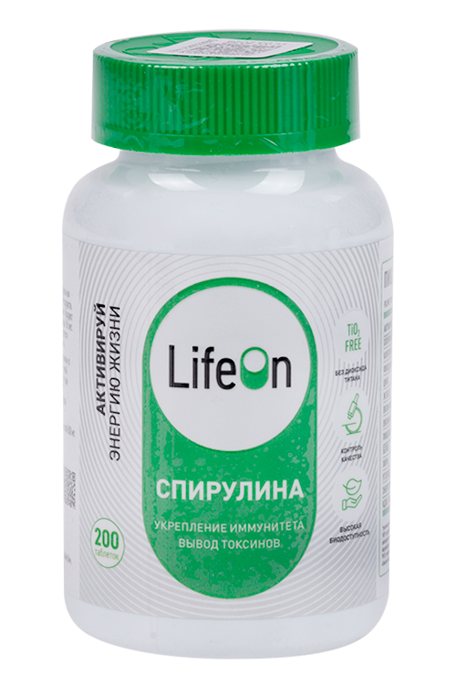 

Спирулина LifeOn, 200 шт, таблетки