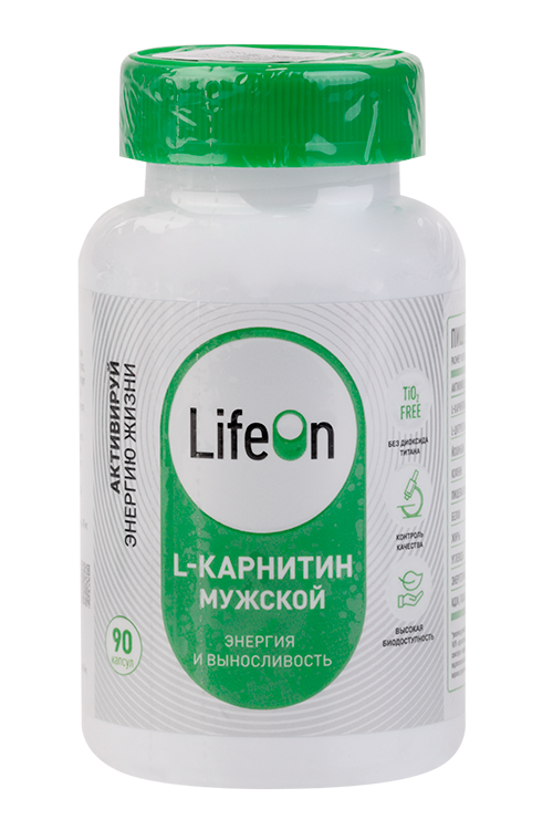 L-карнитин мужской LifeOn, 90 шт, капсулы