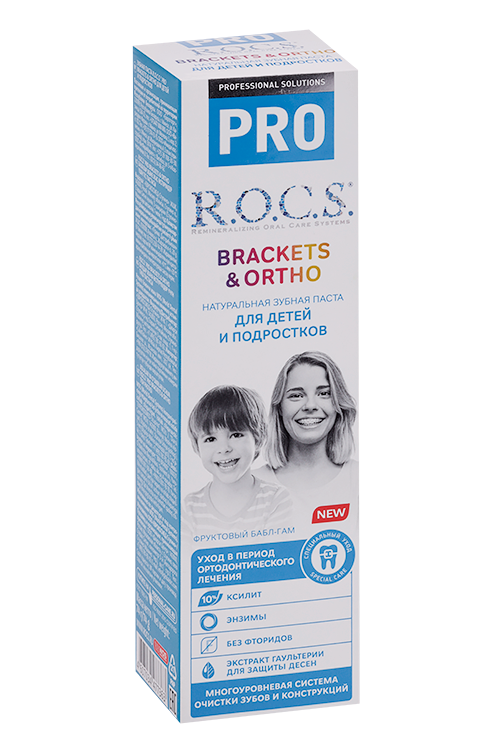 

З/паста Рокс PRO Brackets & Ortho д/детей/подростков, 74 г