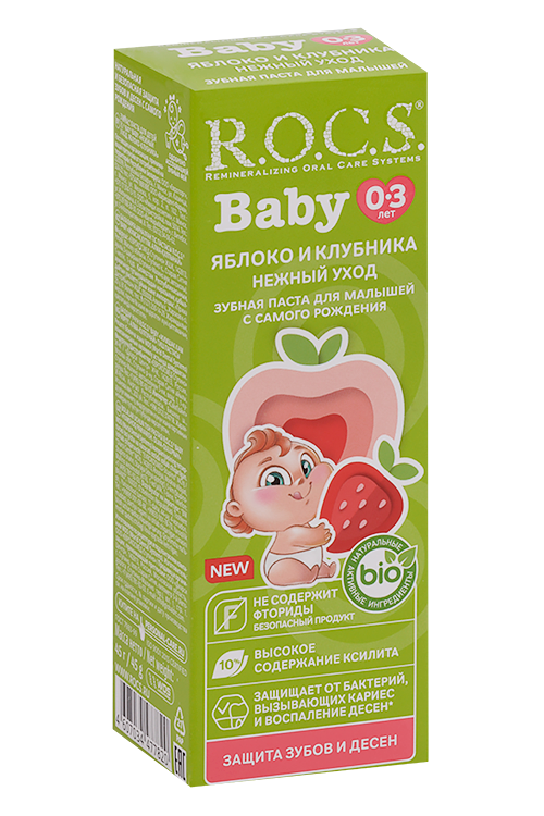 

З/паста Рокс Baby Нежный уход яблоко/клубника, 45 г