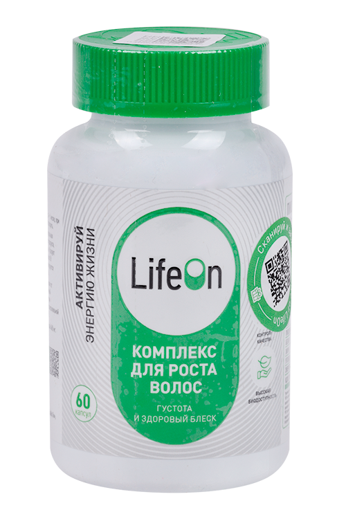 

Комплекс д/роста волос LifeOn, 60 шт, капсулы