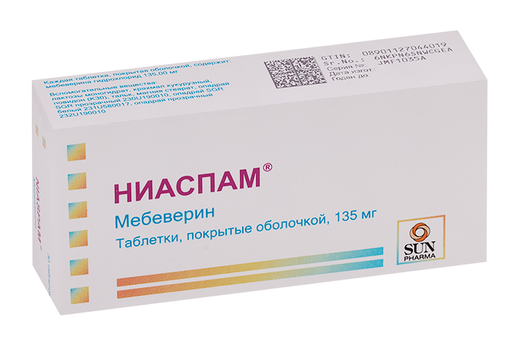 

Ниаспам 135 мг, 30 шт, таблетки покрытые оболочкой