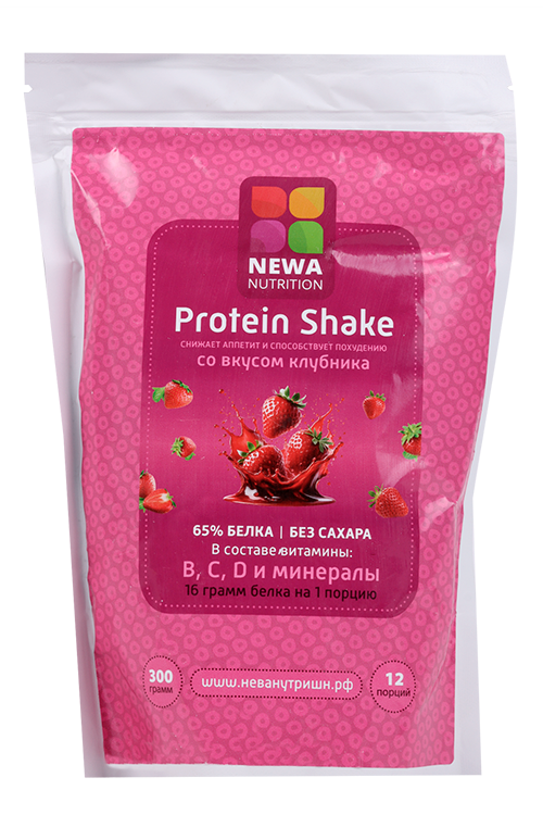 

Коктейль протеиновый Newa Nutrition клубничный вкус, 300 г