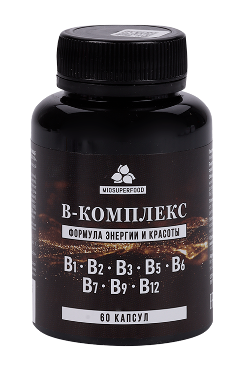 

Комплекс витаминов группы В от 1 до 12 Miosuperfood Миофарм, 60 шт, капсулы