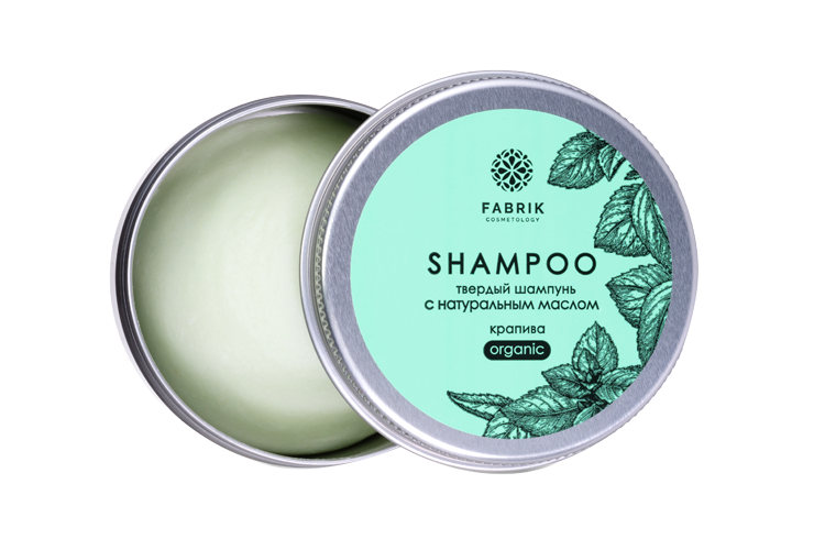 Шампунь твердый для волос с натуральным маслом Крапива 55 г Fabrik Cosmetology