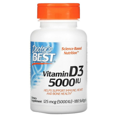 Витамин Д3 5000 МЕ Doctors Best, 360 шт, капсулы