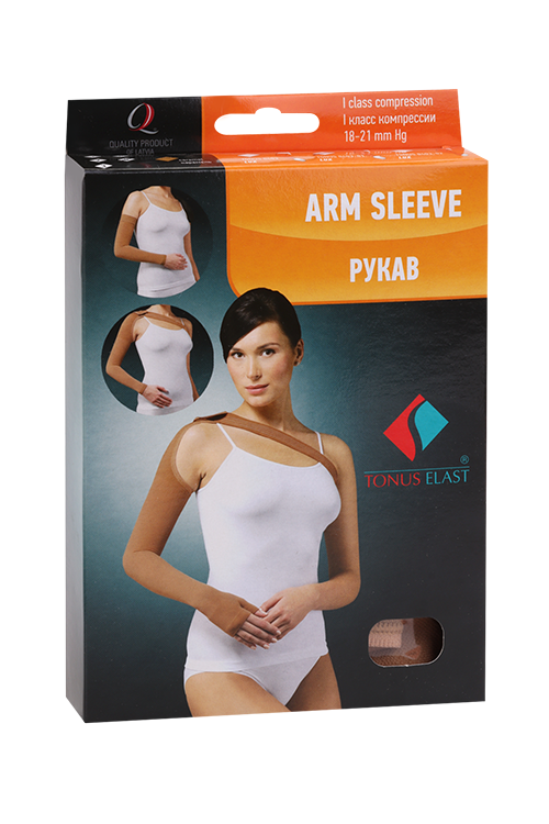 

Рукав Tonus Elast 0403-01 компресс 1 кл с наплеч и креплением беж/карамель р 5