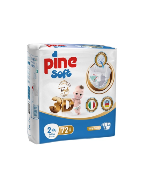 Подгузники детские 2 Pine Soft 3D Mini (3-6 кг), 72 шт