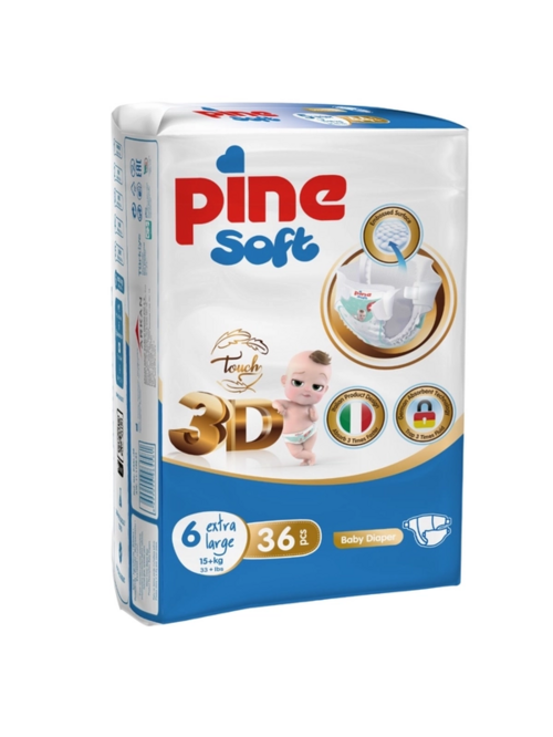 Подгузники детские 6 Pine Soft 3D Extra Large (15+кг), 36 шт