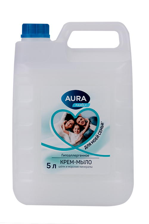 Крем-мыло AURA Family Шелк/морские минералы, 5 л