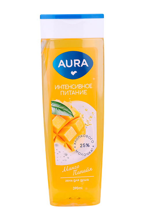 

Гель д/душа AURA Манго/папайя, 390 мл