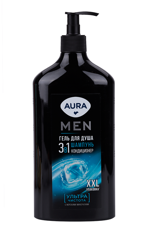 Гель ддуша AURA Men 3в1 Ультра чистота 750 мл 194₽