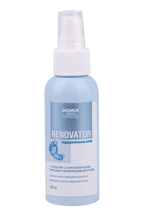 

Спрей-антисептик DOMIX GREEN PROFESSIONAL Renovator с кератолитич вяжущ/увлаж действ, 100 мл