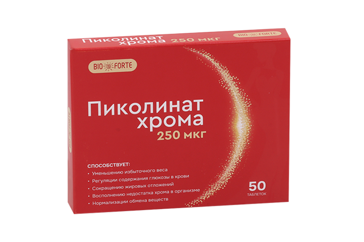 Пиколинат хрома 250 мкг BioForte, 50 шт, таблетки