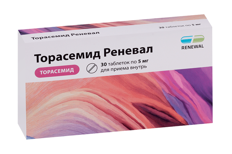 Торасемид Реневал 5 мг, 30 шт, таблетки