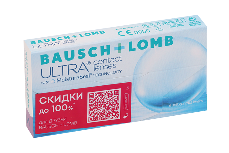 Линзы BauschLomb Ultra контактные R 85 диоптрия 025 6 шт 2835₽