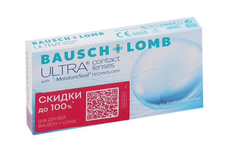 Линзы BauschLomb Ultra контактные R 85 диоптрия 325 6 шт 2835₽