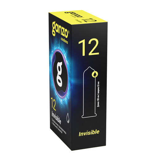 Презервативы Ганзо Инвизибл гладкие супертонкие, 12 шт