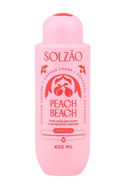 Гель-уход Solzao Peach Beach д/душа с экстрактом персика, 400 мл, (4603014028884)