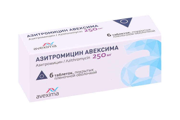

Азитромицин Авексима 250 мг, 6 шт, таблетки покрытые пленочной оболочкой