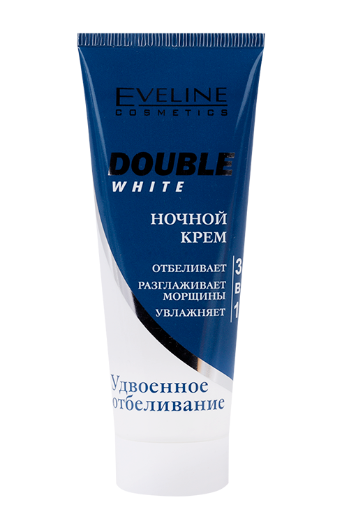 Крем Eveline Double White двойное отбеливание д/лица 3в1 ночной, 75 мл