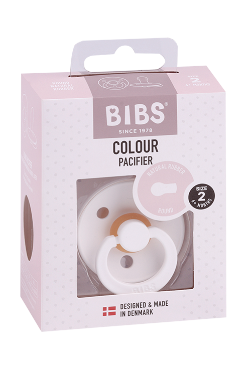 Соска-пустышка BIBS Colour White натуральный каучук (с 6 мес)