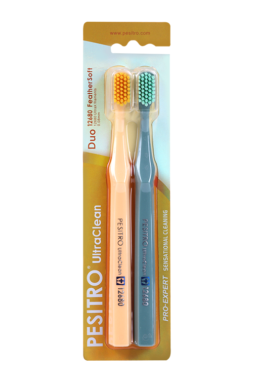 

З/щетка PESITRO 12680 Duo Feather soft набор белый/малиновый, 2 шт