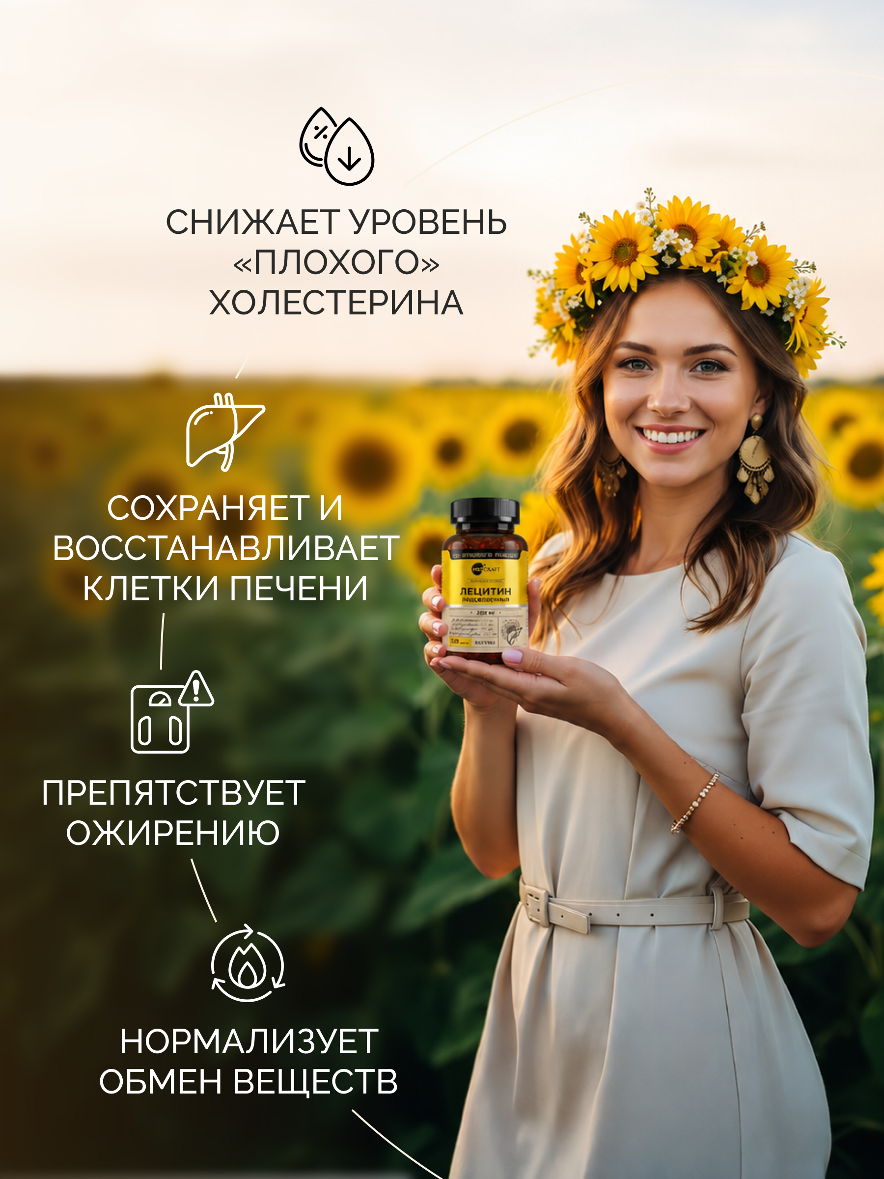 Лецитин подсолнечный MedCraft, 60 капс. x60