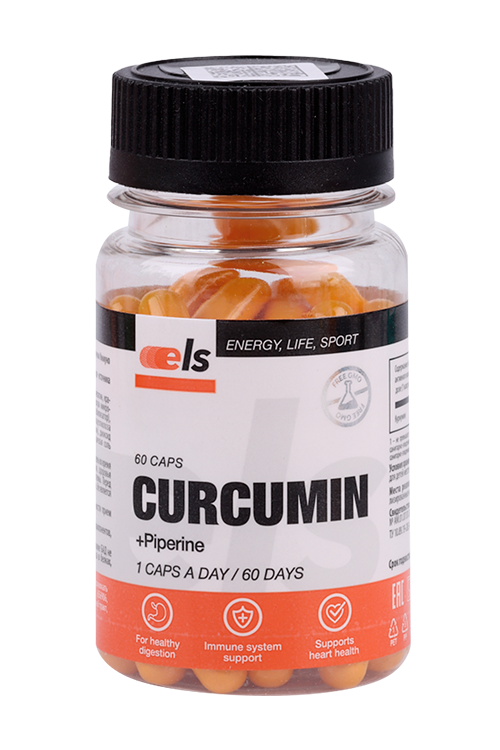 

Куркумин с пиперином Иммуно ELS, 0,4 г, 60 шт, капсулы Банка