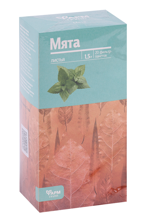 Мята листья Фармгрупп, 1,5 г, 20 шт, фильтр-пакет