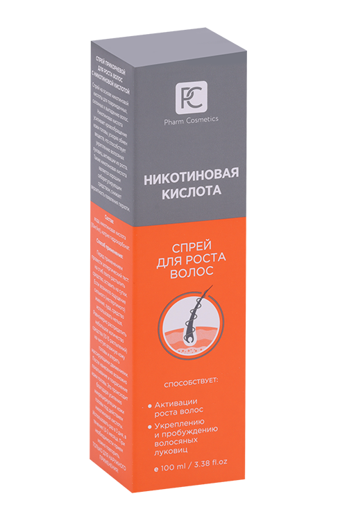 Спрей Pharm Cosmetics прикорневой д/роста волос с никотиновой кислотой, 100 мл