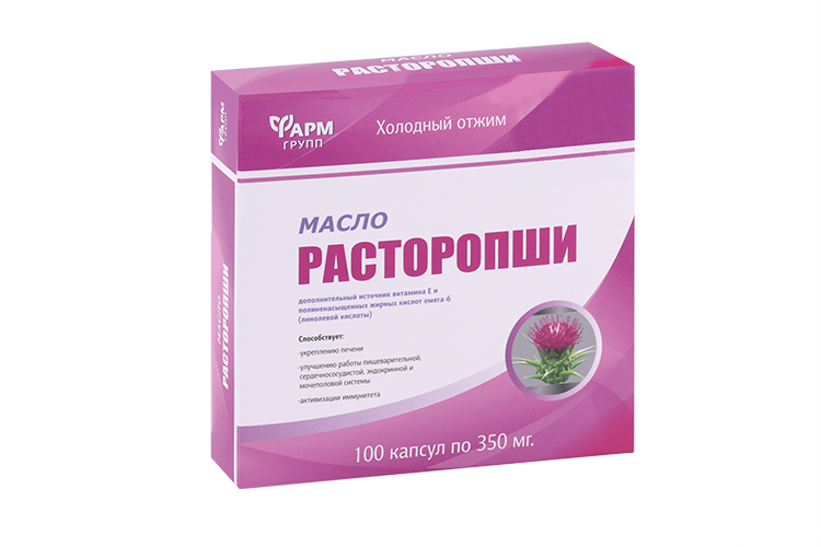 Масло расторопши Фармгрупп, 350 мг, 100 шт, капсулы