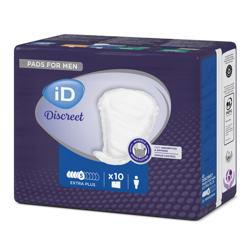 Прокладки iD Discreet for men Extra Plus урологические, 10 шт