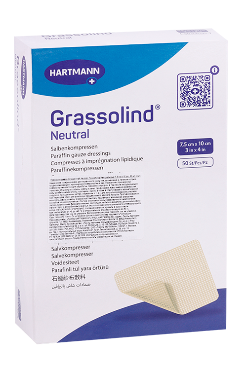 Повязка мазевая GRASSOLIND neutral 7.5см х10см, 50 шт