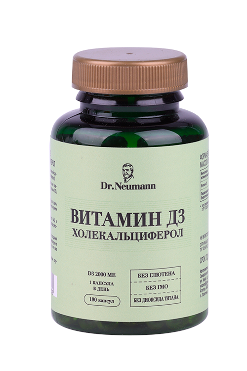 Витамин Д3 2000 МЕ Dr.Neumann, 250 мг, 180 шт, капсулы