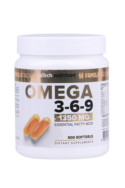 Омега 3-6-9 aTech Nutrition, 1 350 мг, 500 шт, капсулы