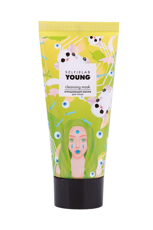 Маска SelfieLab YOUNG очищающая на основе голубой глины, 50 г