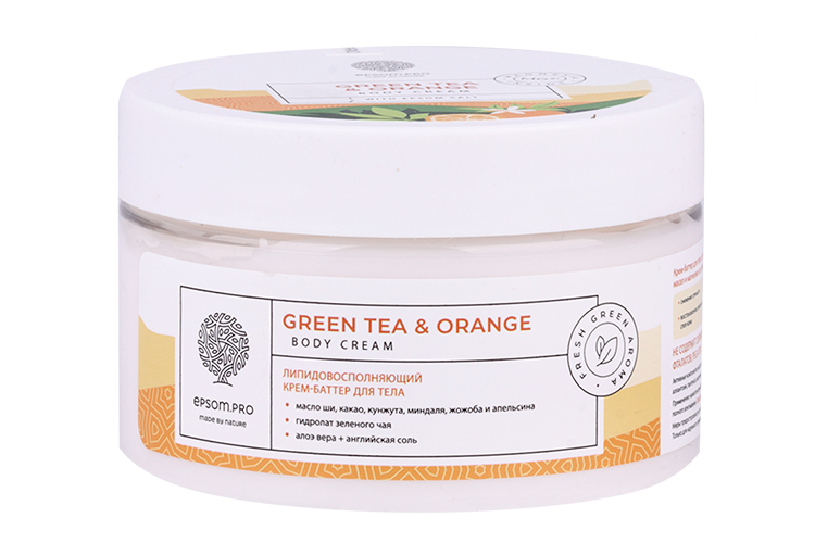 Крем-баттер Salt of the Earth GREEN TEA&ORANGE липидовосполн с англ солью д/тела, 250 мл