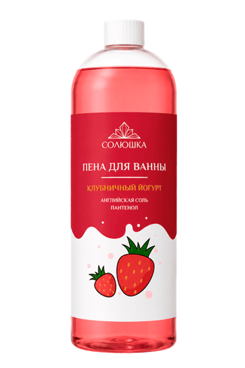 Пена Солюшка д/ванны Клубничный йогурт, 1 л