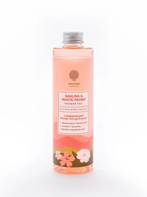 Арома-гель Sakura&White Peony ухажив с роз гималайск солью д/душа, 250 мл