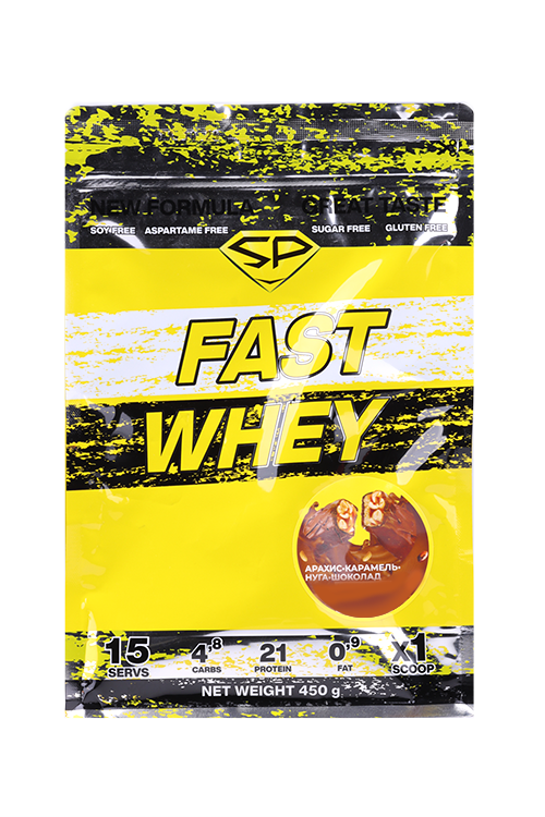 Протеин STEELPOWER FAST WHEY сывороточный сникерс арахис/карамель/нуга/шоколад, 450 г